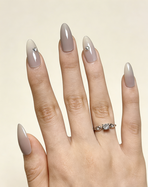 3D Taupe Chrome  Press-On Nails