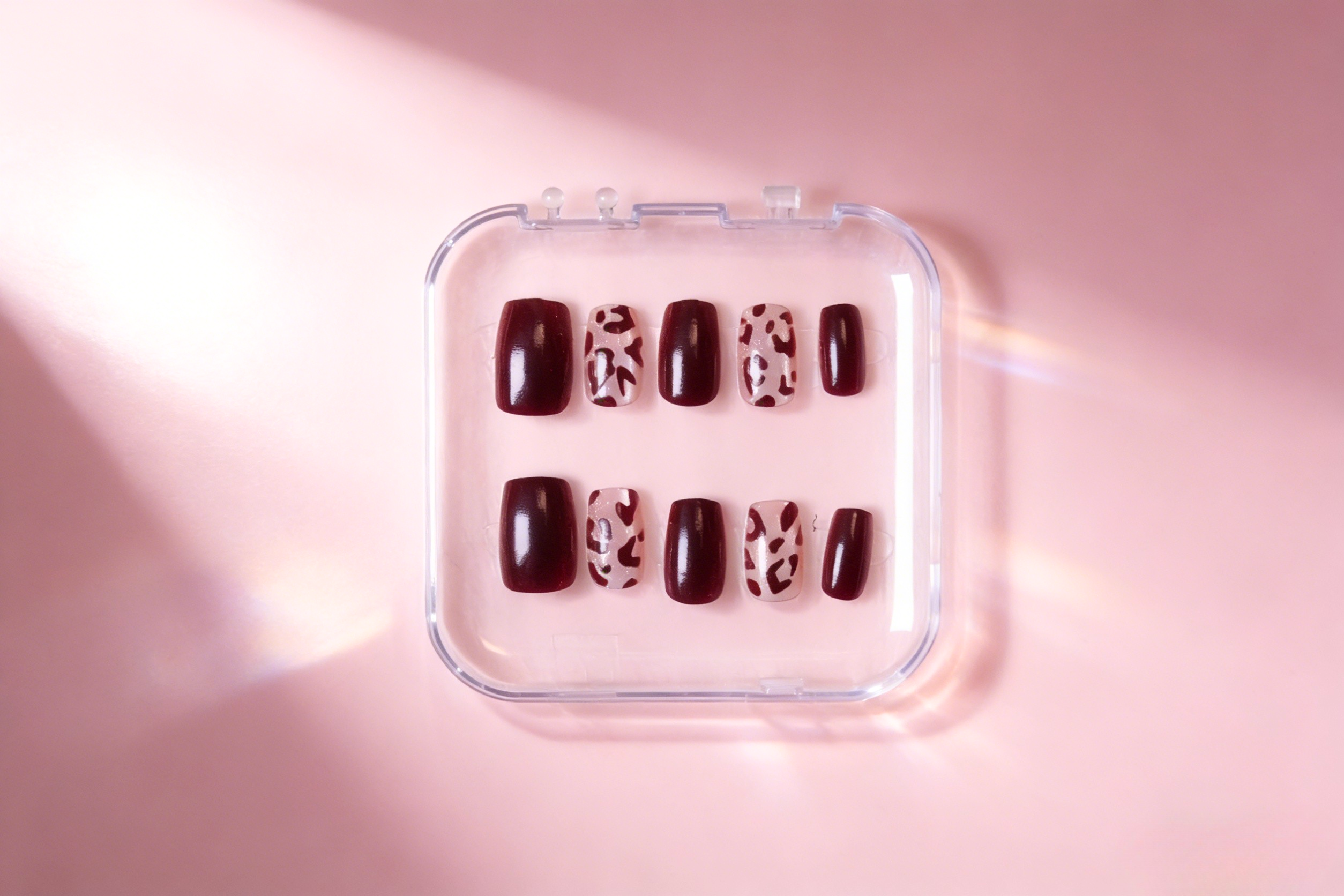 Bordeaux Leopard Press-On Nails
