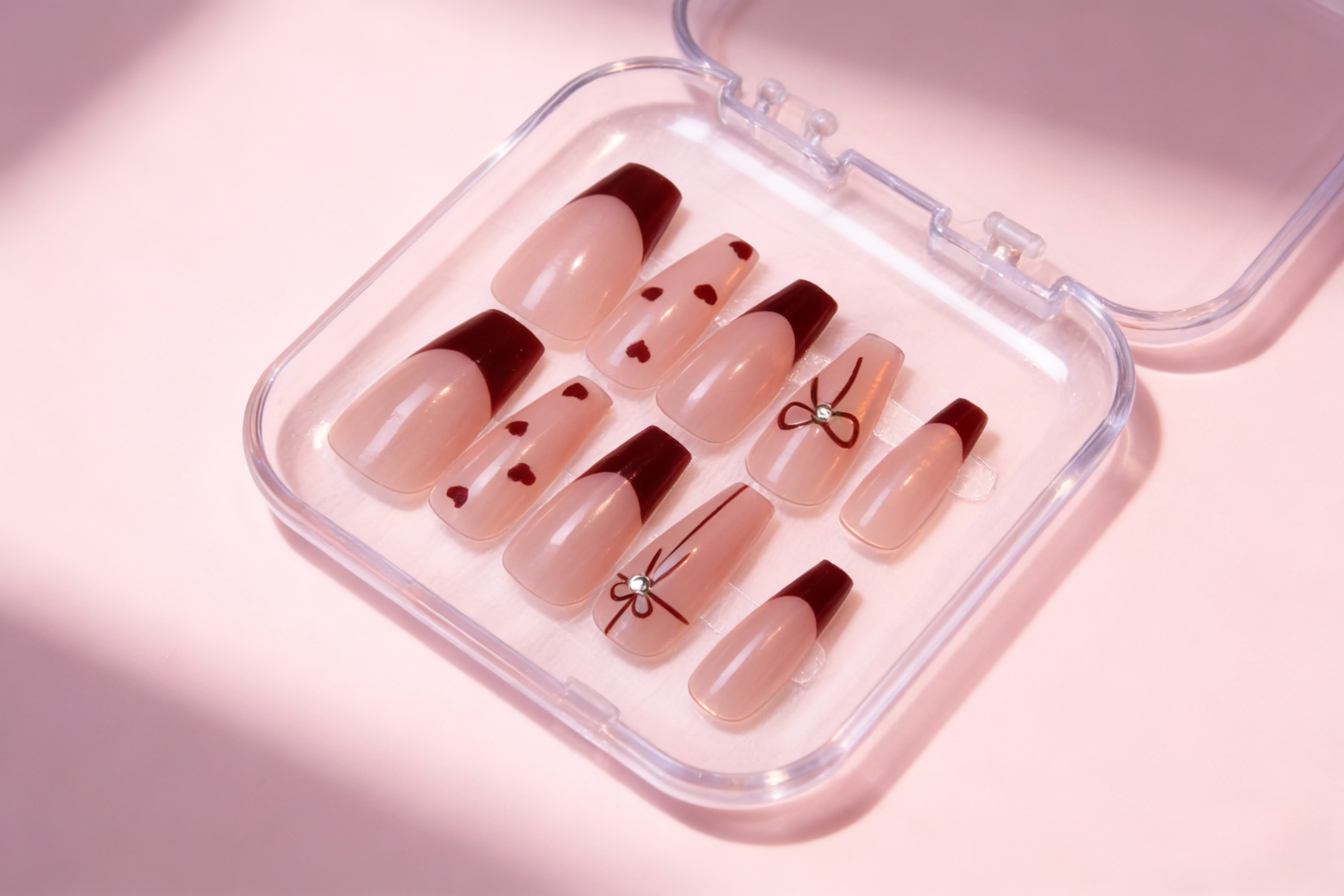 Bow & Heart French Tip